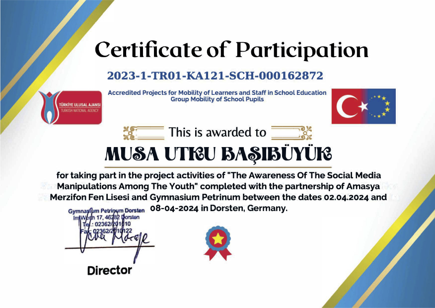 Erasmus+ Certificate